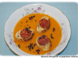 Gaspacho de tomate et crostinis au chorizo