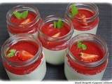 Panna cotta a la vanille, coulis de fraise au basilic