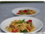 Tagliatelles au pesto, aux tomates et aux anchois