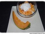 Verrine de melon et perles du japon a la noix de coco