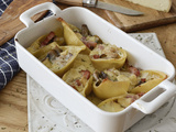 Conchiglioni farcies aux champignons, lardons et reblochon