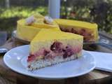 Entremet à la mangue et à la framboise