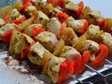 Brochettes de poulet au citron confit