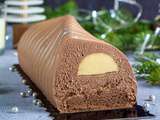 Bûche au chocolat, insert crème brûlée