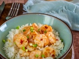 Crevettes pimentées et riz sauté