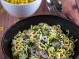 Spaghetti sauce crémeuse aux champignons