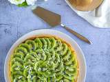 Tarte au chocolat blanc et aux kiwis