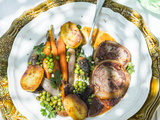 Noix de veau aux morilles et légumes nouveaux
