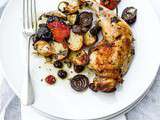 Poulet aux fruits secs, au four