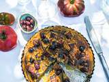 Tarte aux aubergines féta et pignons