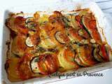 Pommes de terre, COURGETTEs, tomates, mozarella au four