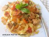 Tagliatelles au poulet et poivron