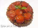 Tartelettes tatin aux tomates cerises tapenade