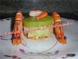 Bavarois de crevettes sur croustillant de biscuit