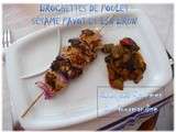 Brochettes de poulet sésame-pavot-lin brun à la plancha