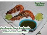 Gambas géantes à la plancha marinées au citron vert