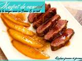 Magret de canard à la mangue sauce au Pineau et au miel