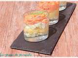 Oeuf mimosa multicolore en verrine