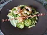 Pennes sauce courgette et gambas au citron