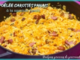 Poêlée carottes et panais à la saucisse fumée