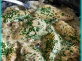 Poulet à la crème et aux champignons