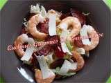 Salade aux crevettes et chorizo