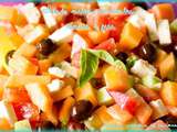 Salade melon concombre tomate et feta