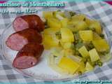 Saucisse de Montbéliard cuite au vin blanc