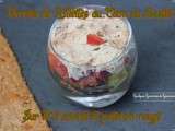 Verrines de Rillettes au thon au basilic sur lit d’avocat-poivron rouge