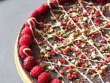 Tarte au chocolat, framboises et noisettes - Qui Dort Dine