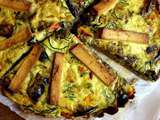 Tarte salée aux légumes du soleil et au tofu fumé -végétarienne,sans gluten, sans lait