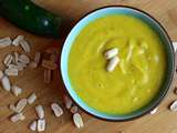 Velouté gourmand au butternut, à la courgette et au beurre de cacahuète- sans gluten, sans lait