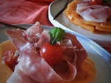 Prosciutto, pomodorini e melone ou Jambon de Parme, tomates cerises et melon