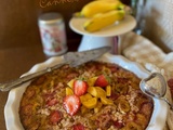 Pudding de Flocons d’Avoine à la Cannelle avec de la Banane et des Fraises
