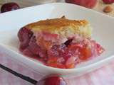 Cobbler cerises, pêches et amandes