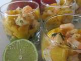 Verrine aux crevettes et à la mangue