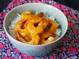 Crevettes sauce orange miel