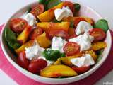 Salade nectarine burrata tomate