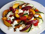 Salade nectarine courgette burrata