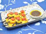 Brochettes crevettes et tomates cerises