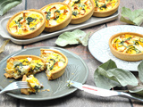 Quiches feuilletées potiron, chou, lardons, feta