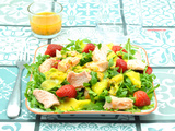 Salade cresson mangue saumon