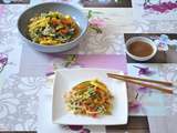 Salade de mangue, haricots verts, poivron et haricots mungo