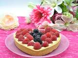 Tarte aux framboises et chocolat blanc