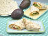 Wraps de jambon, avocat, fromage