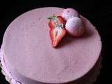 Entremet chocolat blanc insert fraises