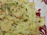 Tagliatelle aux crevettes et curry