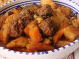 Tajine de légumes et boulettes et boulettes de kefta