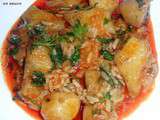 Topinambours en sauce rouge (batata terfasse chtitha)