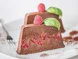 Marquise chocolat aux framboises et basilic